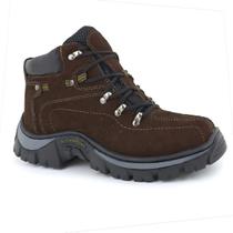 Bota Coturno Feminino Adventure De Couro Com Palmilhas de Gel PU