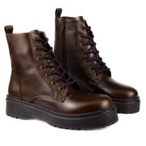 Bota Coturno Feminino Blogueira em Couro Premium Bota Coturno Feminino Blogueira em Couro Premium