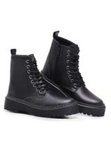 Bota Coturno Feminino Blogueira Militar Tratorado Plataforma Cano Curto