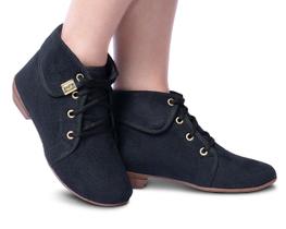 Bota Coturno Feminino Botinha Lisa Cano Curto - Leila Soares Bota Coturno Feminino Botinha Lisa Cano Curto - Leila Soares