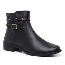 Bota Coturno Feminino Cano Baixo Basico Zíper Lateral Gmm Shoes Conforto Bota Coturno Feminino Cano Baixo Basico Zíper Lateral Gmm Shoes Conforto