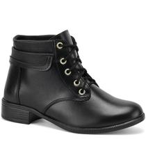 Bota Coturno Feminino Cano Curto Cadarço Botinha Elegante Bota Coturno Feminino Cano Curto Cadarço Botinha Elegante
