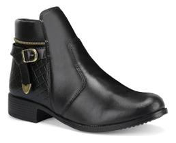 Bota Coturno Feminino Cano Curto Casual Com Zíper 207