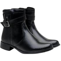 Bota Coturno Feminino Cano Curto Conforto Dona Beja 210 Preto N37