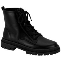 Bota Coturno Feminino Cano Curto Conforto Salto Bloco Tratorado Moleca 534.101.23580