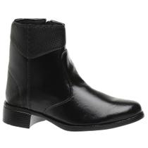 Bota Coturno Feminino Cano Médio Salto Baixo Inverno