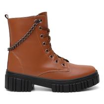 Bota Coturno Feminino Caramelo Sola Tratorada