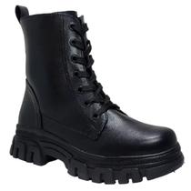 Bota Coturno Feminino Casual Cano Médio Salto Baixo Tratorado Mooncity 72168