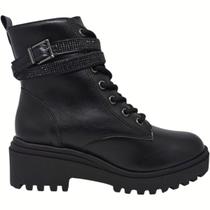 Bota Coturno Feminino Casual Dia a Dia Passeio Invernio com Strass Via Marte 009-010