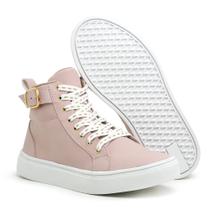 Bota Coturno Feminino Casual Fivela ROSA