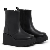 Bota Coturno Feminino Casual Plataforma Versátil Bota Coturno Feminino Casual Plataforma Versátil