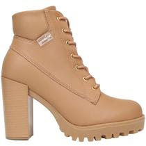 Bota Coturno Feminino Casual Salto Alto Tratorado Moleca 5325.119 Bota Coturno Feminino Casual Salto Alto Tratorado Moleca 5325.119