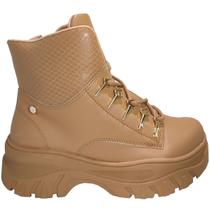 Bota Coturno Feminino Casual Solado Flat Tratorado Ramarim 2386131