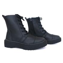 Bota Coturno Feminino com Solado Tratorado Bota Coturno Feminino com Solado Tratorado