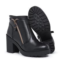 Bota Coturno Feminino Com Zíper Preto