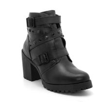 Bota Coturno Feminino Couro Fechamento Zíper Tratorada Bota Coturno Feminino Couro Fechamento Zíper Tratorada