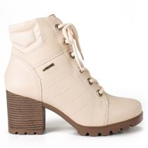 Bota Coturno Feminino Couro Salto Grosso Tratorado Dakota