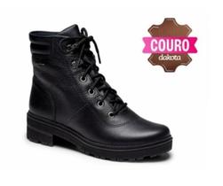 Bota coturno Feminino Dakota G4971 EM Couro Preta e Marron