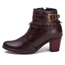 Bota Coturno Feminino Em Couro