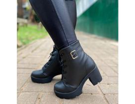 Bota coturno Feminino em material sintético Bota coturno Feminino em material sintético