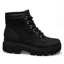 Bota Coturno Feminino Foggia Preto Kolosh C3371-0007 Bota Coturno Feminino Foggia Preto Kolosh C3371-0007