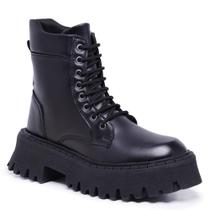 Bota Coturno Feminino Improvizzo Tratorado Cadarço Conforto Bota Coturno Feminino Improvizzo Tratorado Cadarço Conforto
