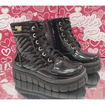 Bota coturno feminino infantil fort pe