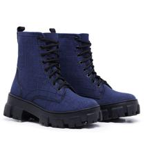 Bota Coturno Feminino Jeans Escuro Fashion Holddy Bota Coturno Feminino Jeans Escuro Fashion Holddy