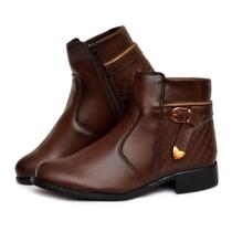 Bota Coturno Feminino Montaria Cano Curto