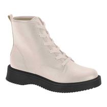 Bota Coturno Feminino Napa Creme Preto Moleca 5339.100 Bota Coturno Feminino Napa Creme Preto Moleca 5339.100