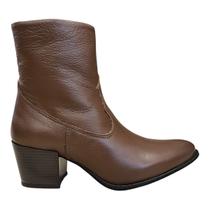 Bota Coturno Feminino New Born Couro Ultraconforto Salto Bloco Médio 8807 Marrom Bota Coturno Feminino New Born Couro Ultraconforto Salto Bloco Médio 8807 Marrom