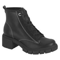 Bota Coturno Feminino Preto Branco Off Moleca 5338.211