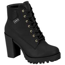 Bota Coturno Feminino Salto Bloco Napa Preto Moleca 5325.119