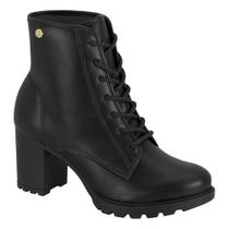 Bota Coturno Feminino Salto Bloco Napa Preto Moleca 5348.100