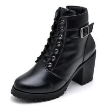 Bota Coturno Feminino Top Franca Shoes Motociclista Confort Preto