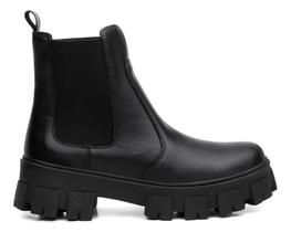 Bota Coturno Feminino Tratorada Chelsea Macia Confortável Bota Coturno Feminino Tratorada Chelsea Macia Confortável