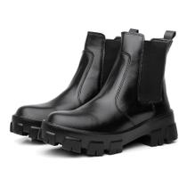 Bota Coturno Feminino Tratorada Chelsea Preto Bota Coturno Feminino Tratorada Chelsea Preto
