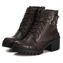 Bota Coturno Firenze em Couro Legitimo Leather