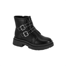 Bota Coturno Fivelas Molekinha Preta Bota Coturno Fivelas Molekinha Preta