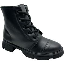 Bota Coturno Flatform Sola Tratorada Cano Baixo Confort Leve Bota Coturno Flatform Sola Tratorada Cano Baixo Confort Leve