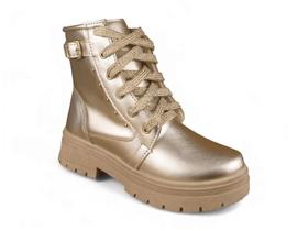 Bota Coturno Fuffy Com Fivela Tachas Douradas Ouro Light Bota Coturno Fuffy Com Fivela Tachas Douradas Ouro Light