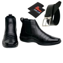 Bota Coturno Gmm Shoes Ortopédico Leve Conforto Resistente Cinto + Carteira
