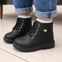 Bota Coturno Infantil Feminina Fashion Solado Tratorado Confortável Antiderrapante