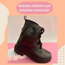 Bota coturno infantil feminina nilq com bolsa removivel