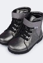 Bota Coturno Infantil Feminina Rubi Glitter Grafite