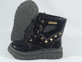 Bota coturno infantil feminina verniz fort pé 12504