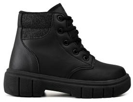 Bota Coturno Infantil Feminina Via Vip Botinha Estilo Tratorada Brilho Conforto