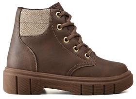 Bota Coturno Infantil Feminina Via Vip Botinha Estilo Tratorada Brilho Conforto