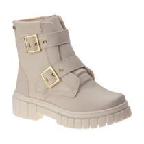 Bota Coturno Infantil Gloss Off White Unipasso 305-02-187 Bota Coturno Infantil Gloss Off White Unipasso 305-02-187