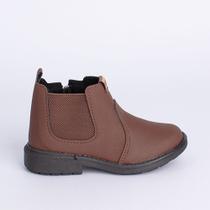 Bota Coturno Infantil Kidy Menino Cano Curto Chelsea Marrom Botina Country Antiderrapante